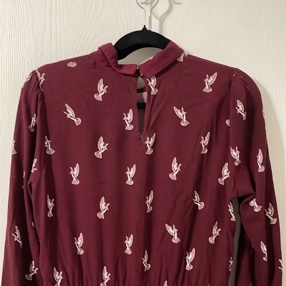 Divided midi bird pattern dress size 10 - Picture 6 of 7